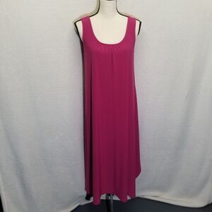 Compli K Small Dress Sleeveless Jersey Knit Magenta Pink Lagenlook Artsy Comfy